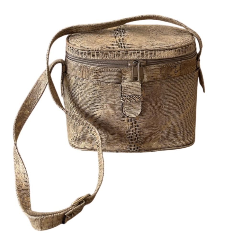 Bullock’s Made In Italy Vintage Gold Metallic Embossed Shoulder Bag